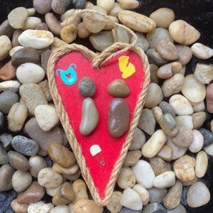 Mother pregnancy Stones Handmade heart Wood Decor